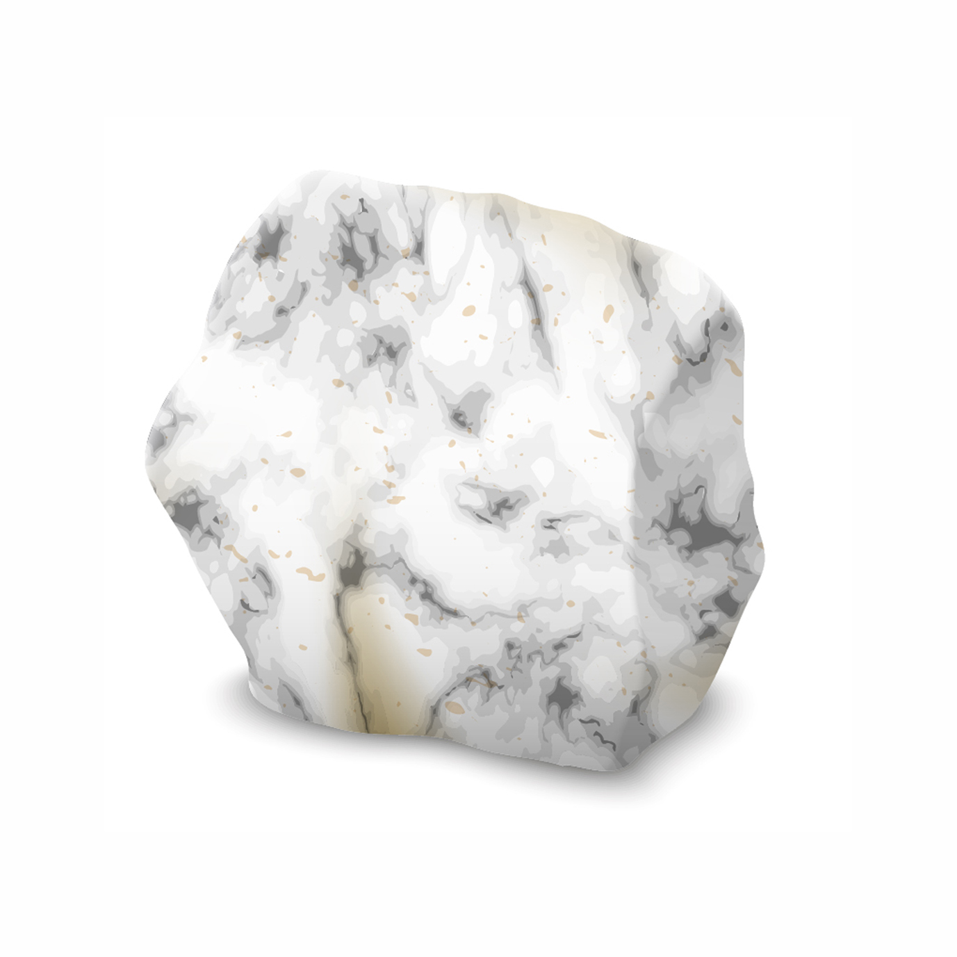 Realistic Stone Mineral Icon Set